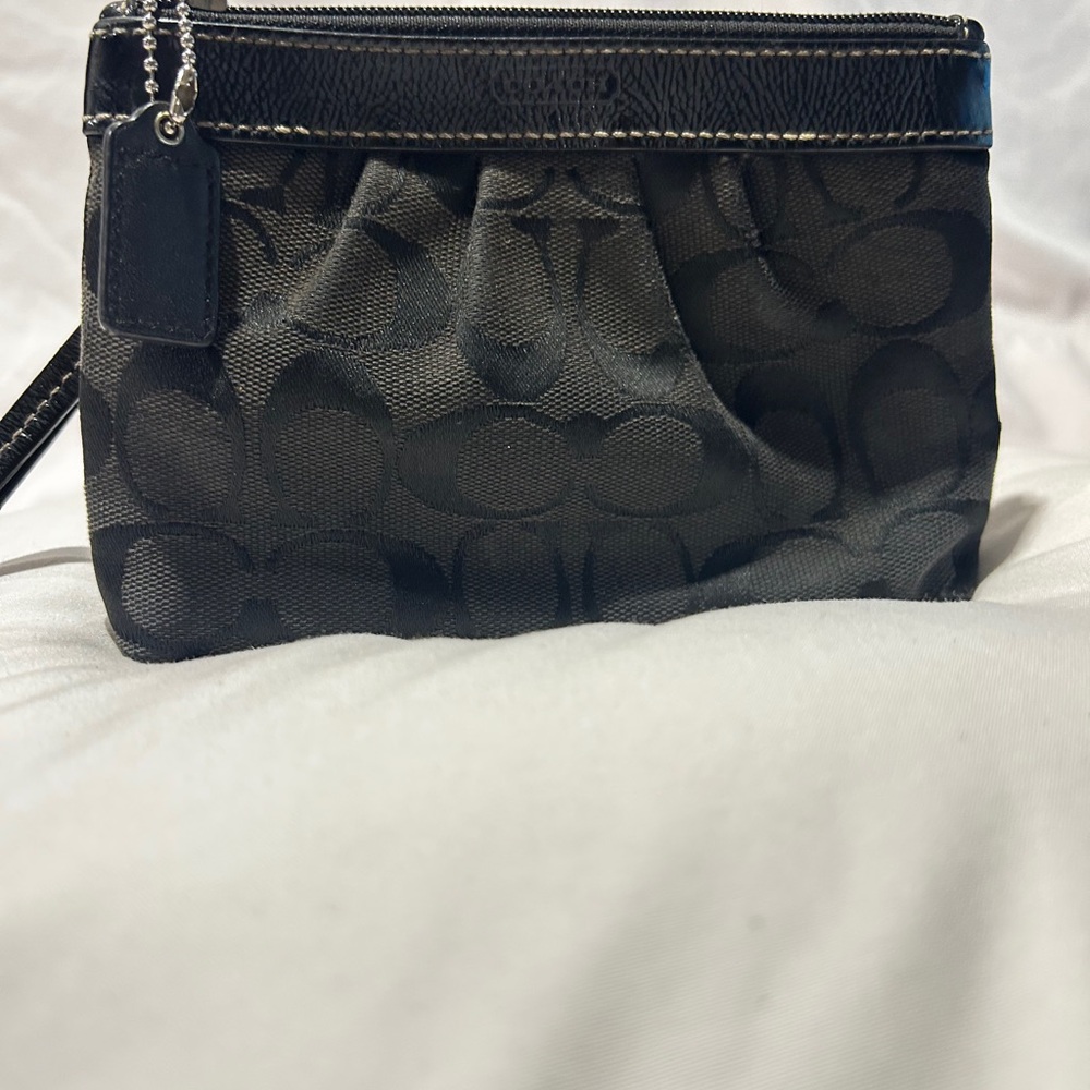 Coach Black Signature Wristlet